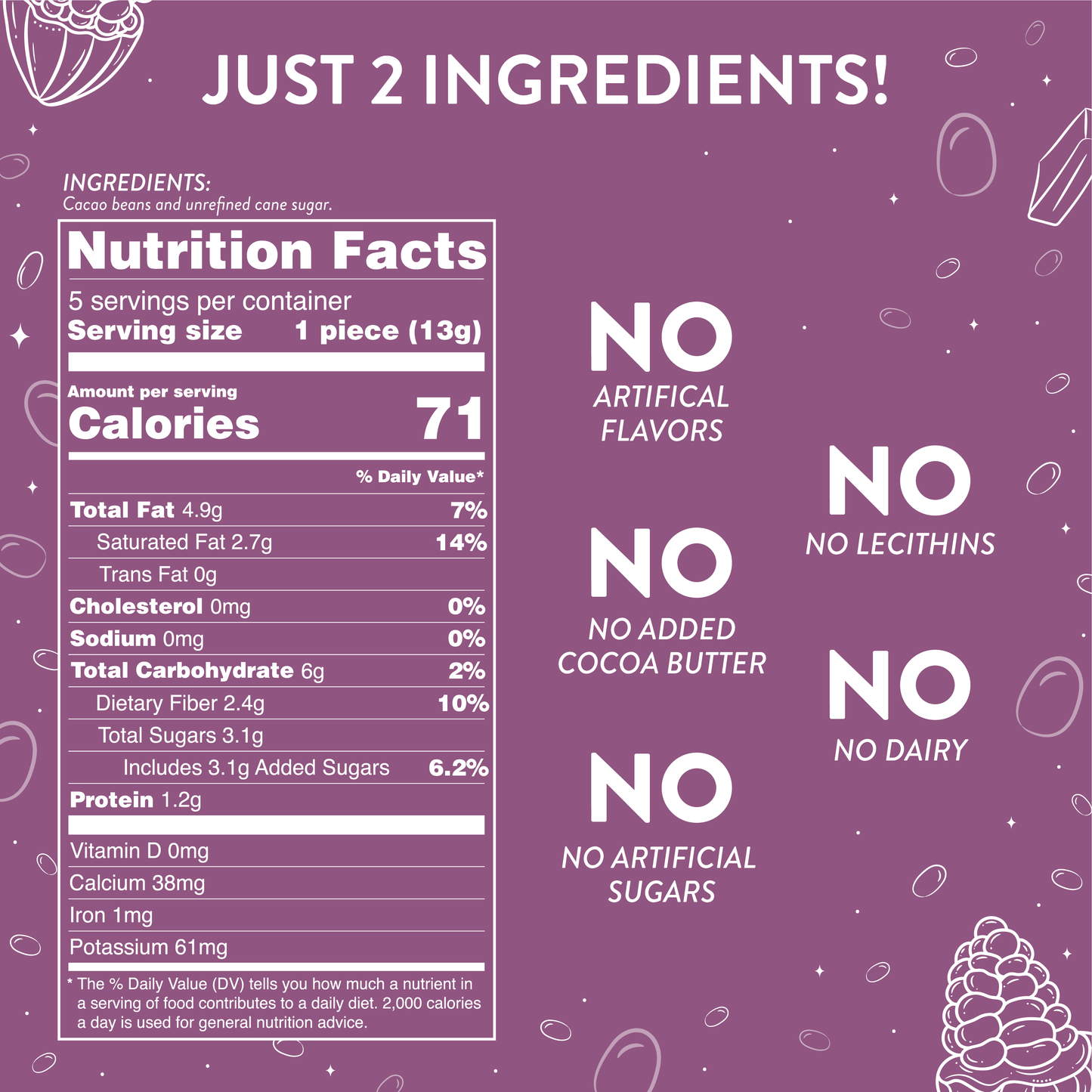 Bites Dark Chocolate 70% Cacao