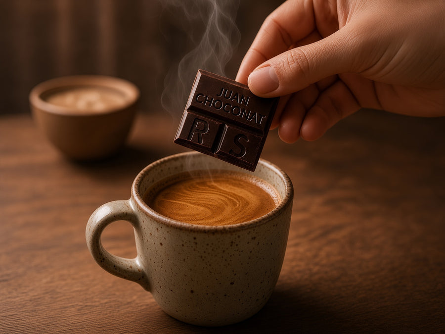With coffee