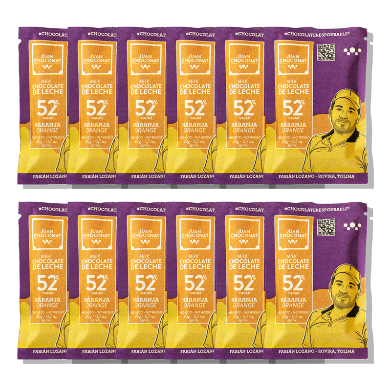 Minibars Milk Chocolate 60% cacao with Orange