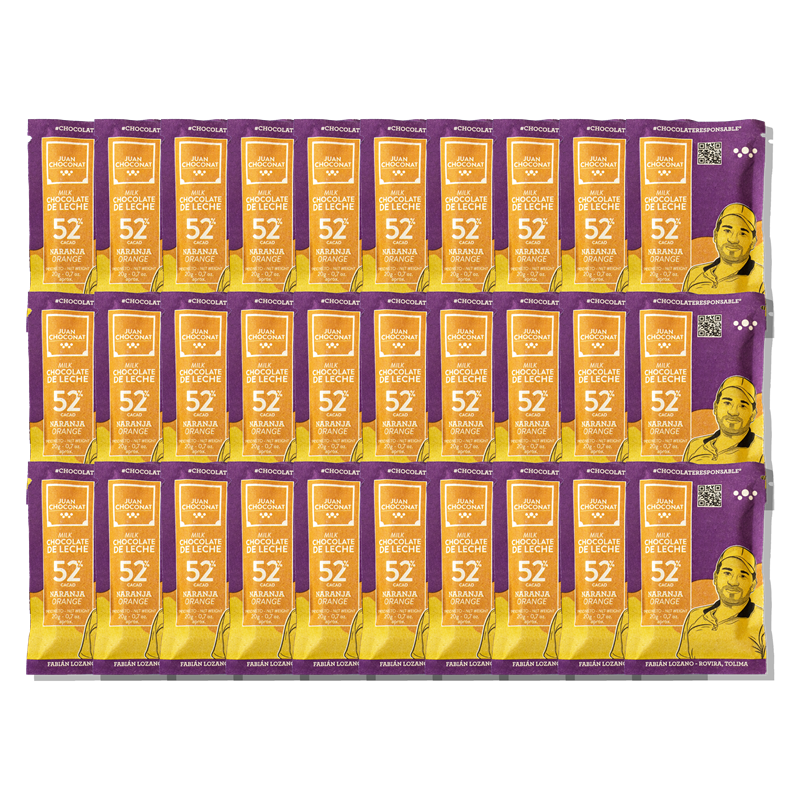 Minibars Milk Chocolate 60% cacao with Orange