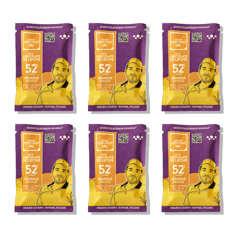 Minibars Milk Chocolate 60% cacao with Orange