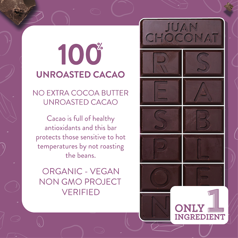 
                  
                    Bites Dark Chocolate 100% Unroasted Cacao
                  
                