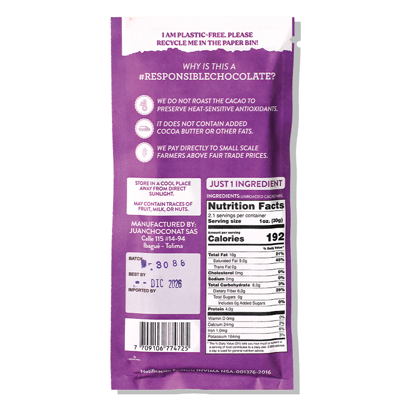 
                  
                    Dark Chocolate 100% Unroasted Cacao
                  
                