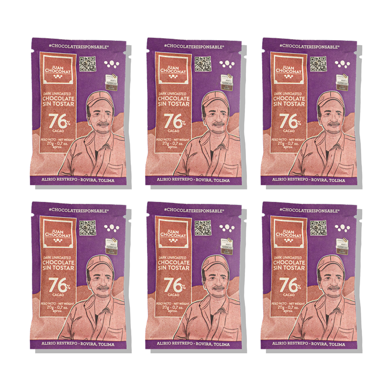 Minibars Dark Chocolate 76% Unroasted Cacao