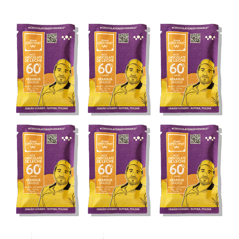 Minibars Milk Chocolate 60% cacao with Orange